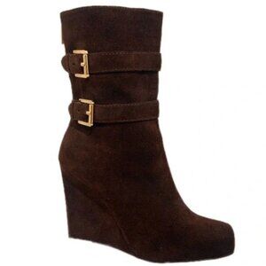 Michael Kors - Parker Brown Suede Leather Wedge Bootie; Size 8